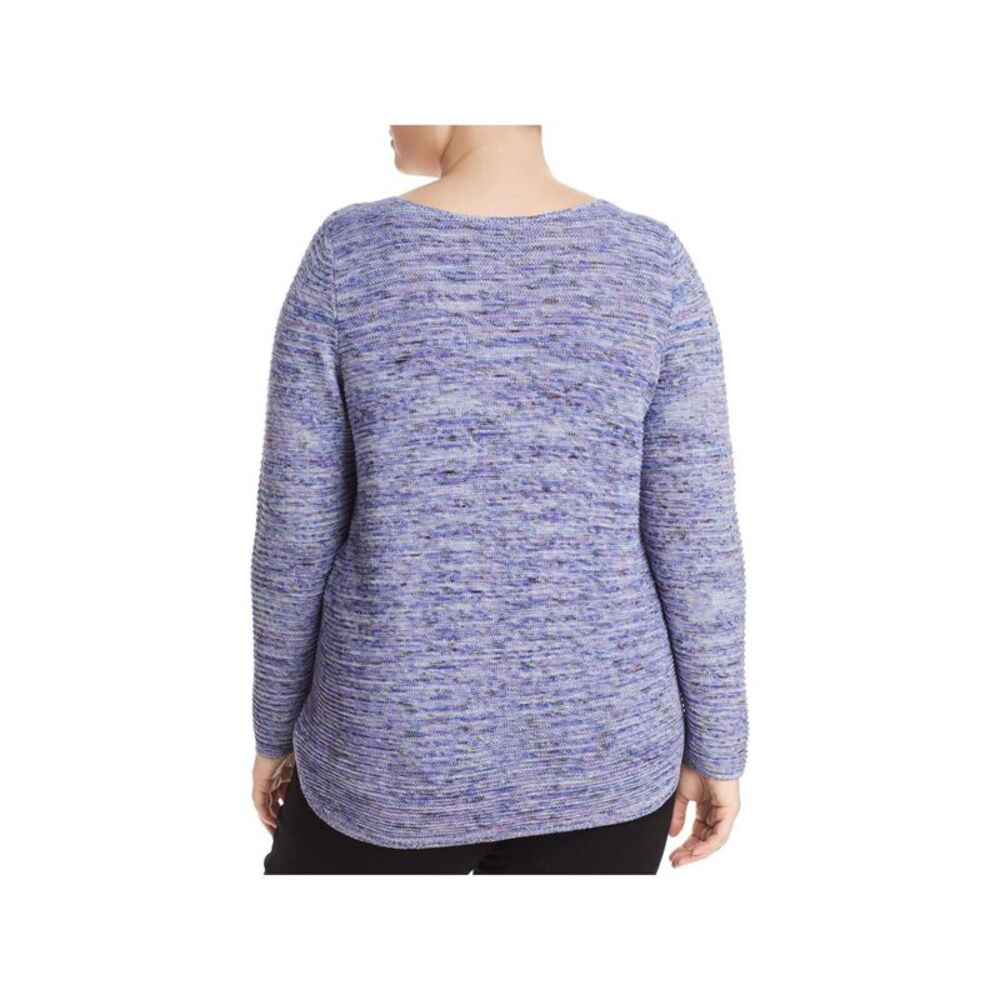 NIC+ZOE Womens Purple Long Sleeve Crew Neck Wear To Work Sweater Plus 1X - Picture 2 of 2